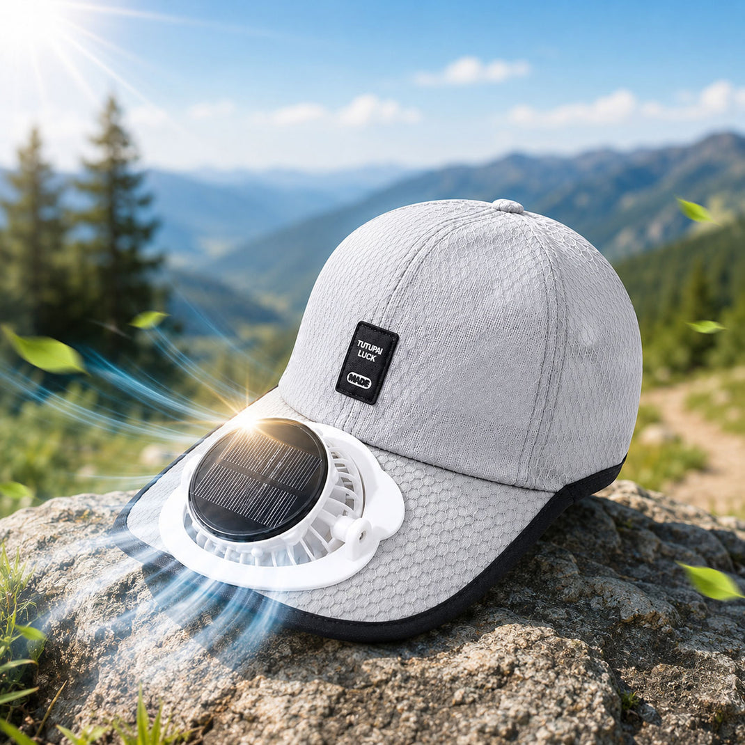 VentoGear solar fan cooling cap outdoors